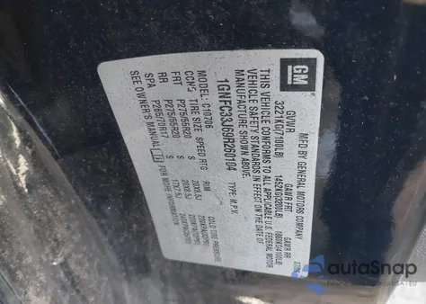 2009 Chevrolet Tahoe Ltz z USA, uszkodzony, nr VIN 1GNFC33J69R260104